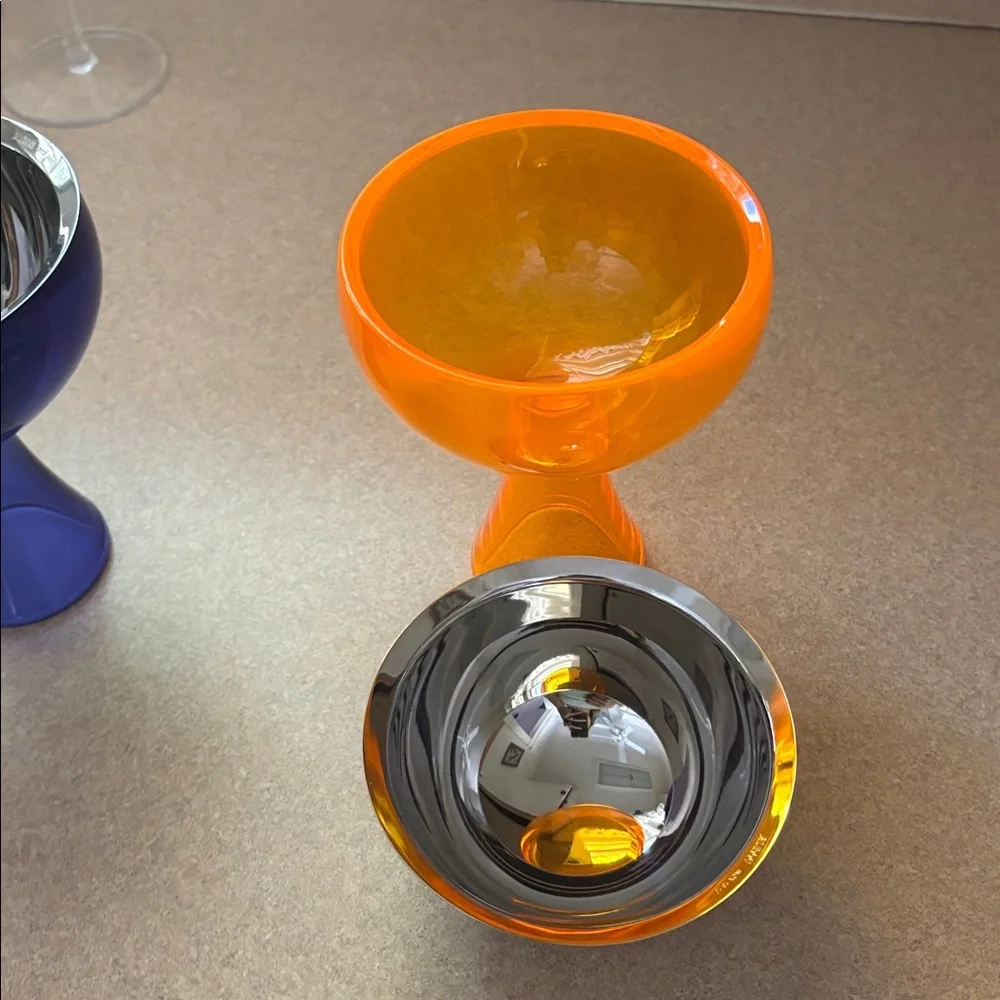 Alessi miriam Mirri big love orange lucite stainless steel ice cream bowl goblet - Picture 4 of 5